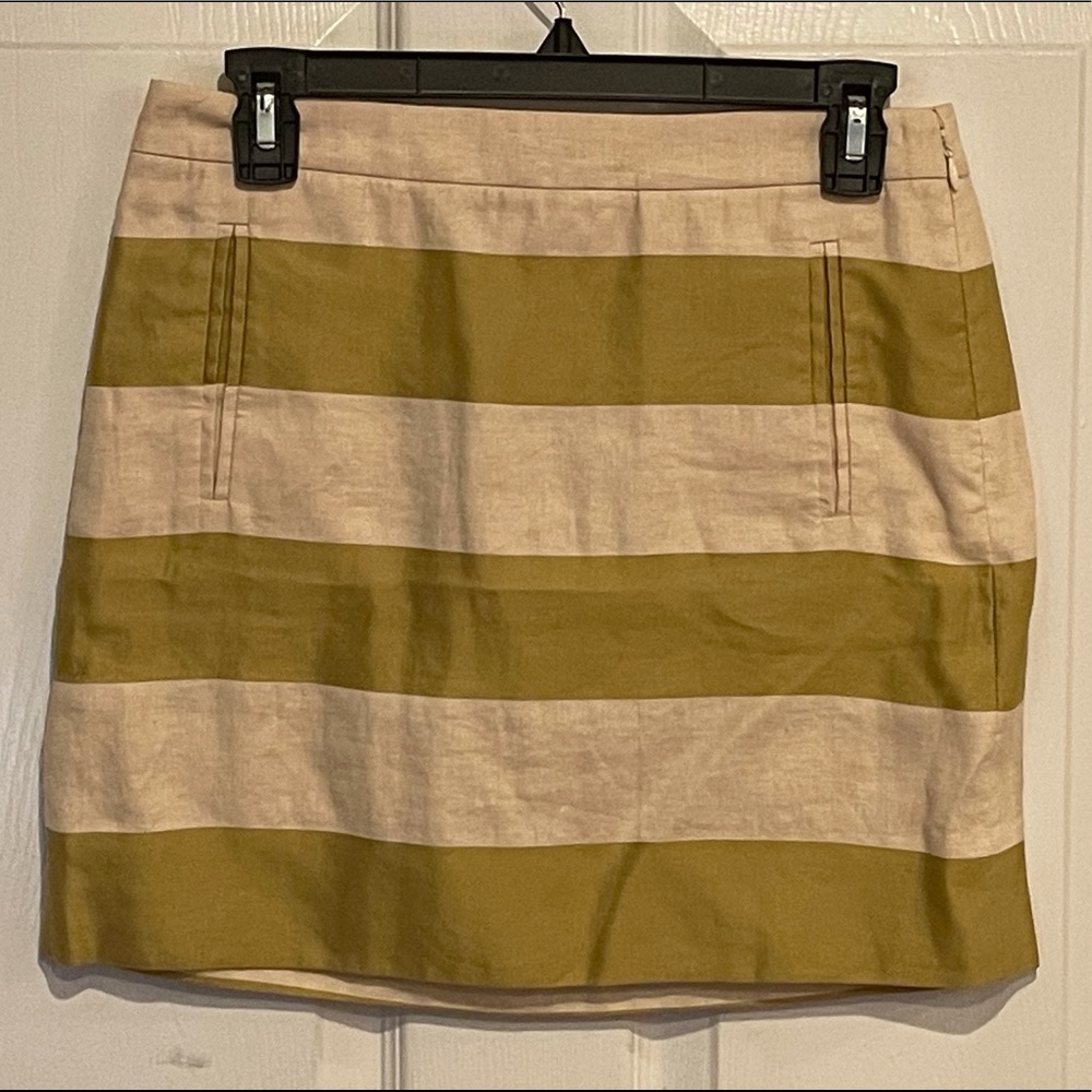 Size 0 J. Crew Tulum Striped Linen Mini Skirt
